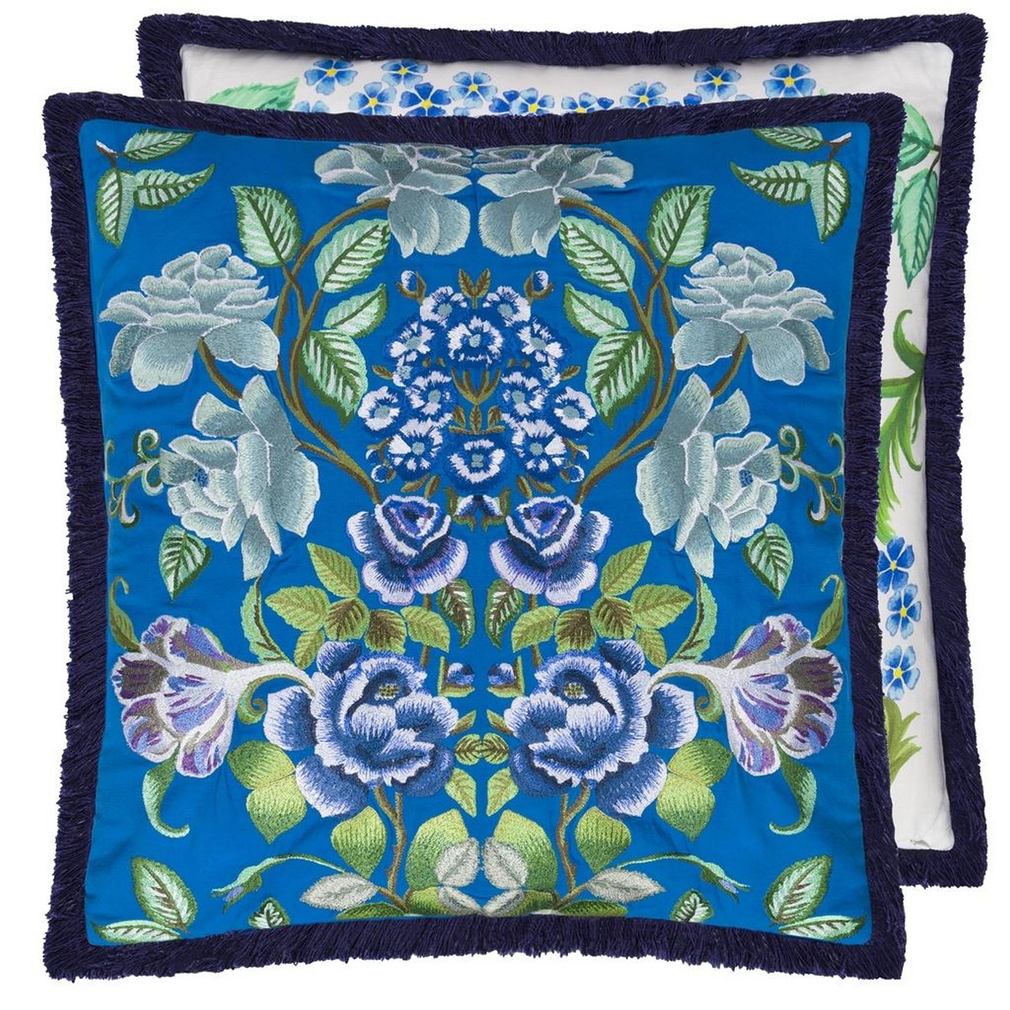 Eleonora Embroidered Cushion By Designers Guild In Cobalt Blue